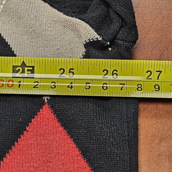 KingSize Big & Tall Men's Argyle V-Neck Sweater Black Red Gray Pullover 2XL - Picture 8 of 13